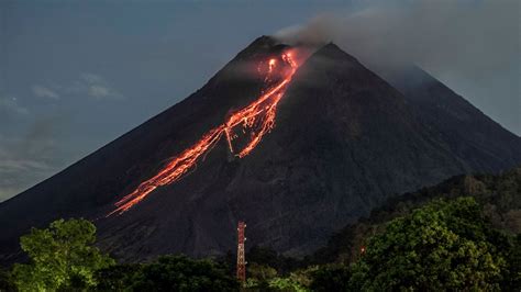 mount merapi volcano in west sumatra